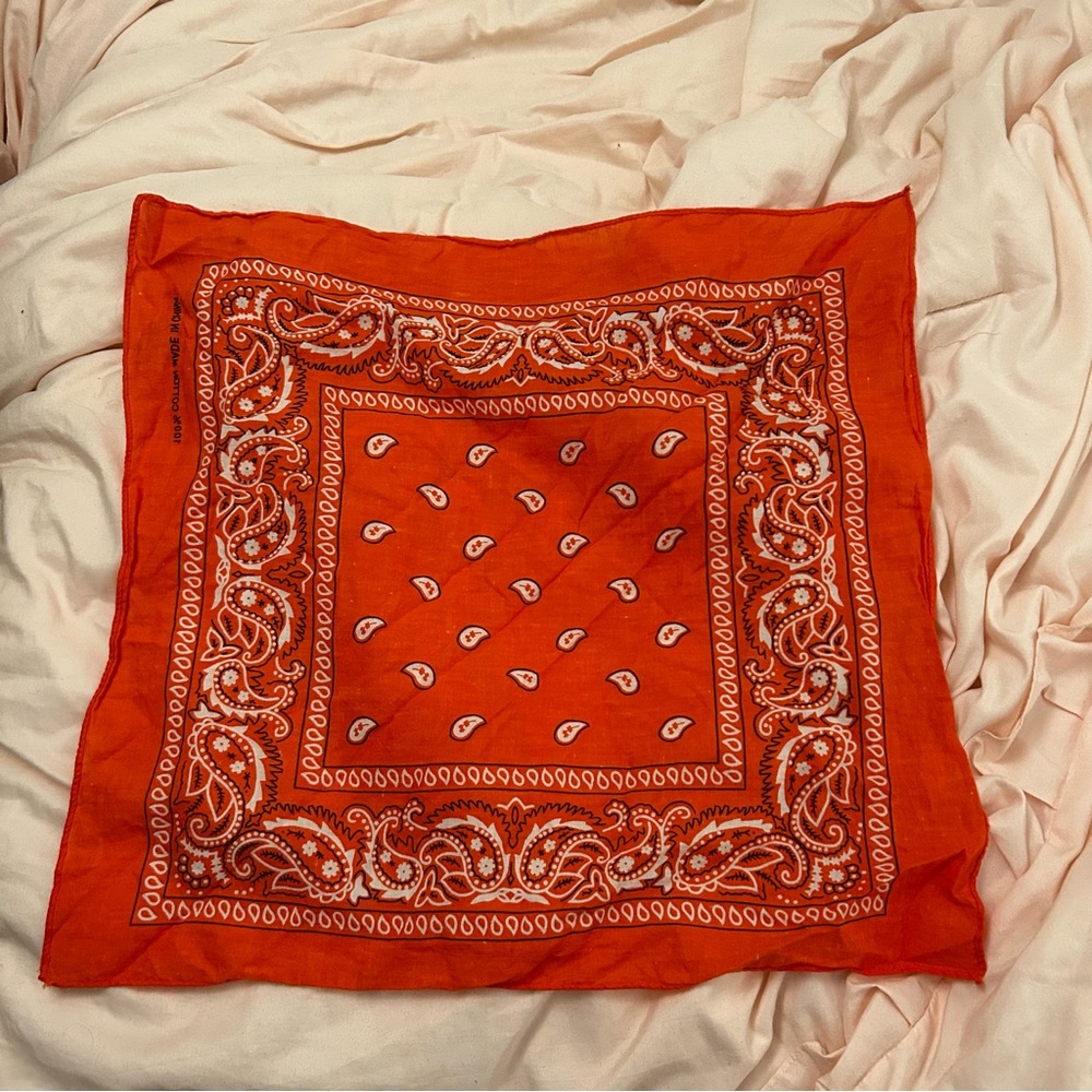 orange bandana 100% cotton